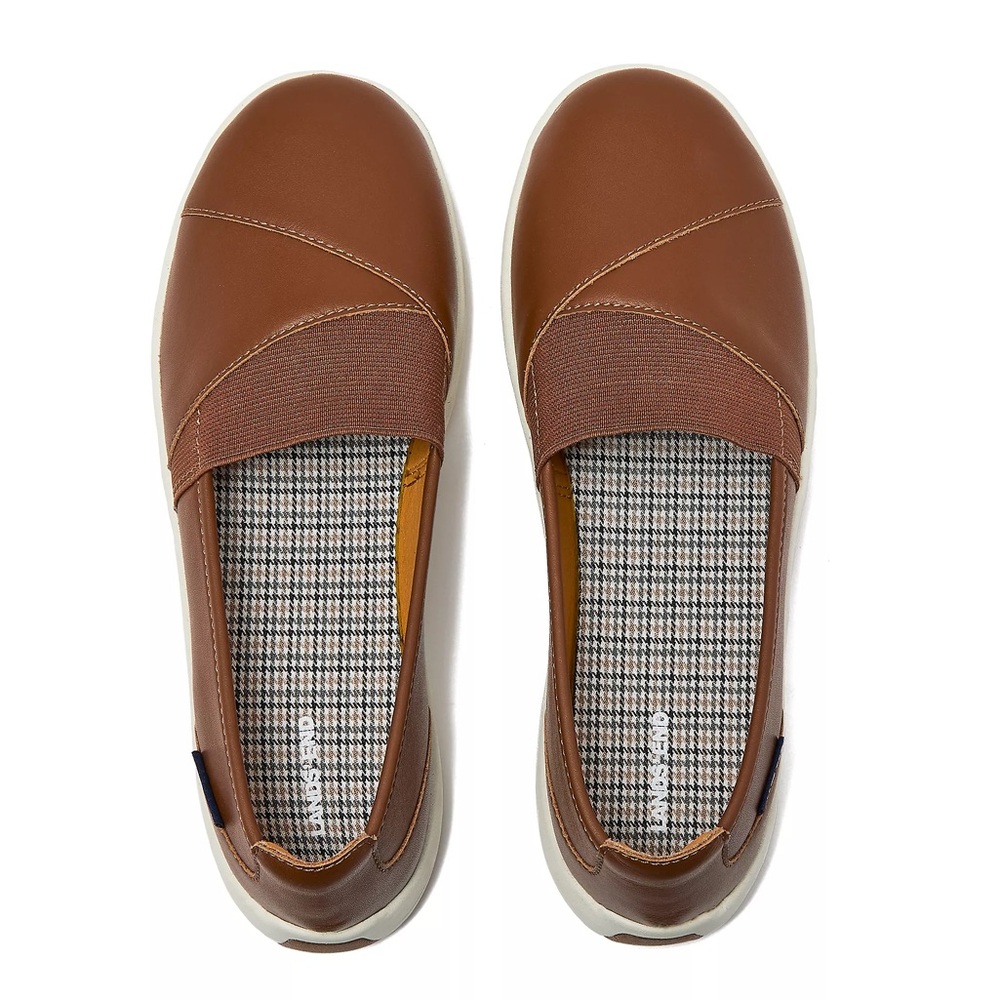 LANDS’ END | Woman’s Leather Brown Walking Flats | Size 9.5